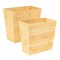 Happimess Zennie Rustic Minimalist Handcrafted Bamboo 1.6-Gal Tapered Stackable Rectangular Wastebasket, 2PK HPM1500A-SET2 - alternate 1