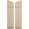 Ekena Millwork Sandblasted 2 Board Joined Board-n-Batten w/Elliptical Top Faux Wood Shutters, 11W x 76H, PR SHUBJL11X76SDPR - alternate 1