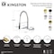 Kingston Brass Double-Handle Wall-Mount Pre-Rinse Bridge Kitchen Faucet, Brushed Brass GS1247BPL - alternate 2