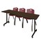 Regency Kobe Mobile T-Base Training Table W/ 2 M Stack Chairs, 84 in W, 24 in L, Neo Walnut MKTRCC8424NW47BY - alternate 1