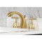 Kingston Brass Widespread Bathroom Faucet with Knurled Handle and Brass Pop-Up, Brushed Brass KS4987KNL - alternate 6