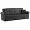Homeroots 89" Black Faux Leather Convertible Futon Sleeper Sofa And Toss Pillows With Storage 607107 - alternate 9