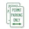 Signmission Permit Parking Only Bidirectional Arrow, 12'' X 18'' 2 Signs, Heavy Gauge Aluminum, 2PK A-1218-2PACK-23328 - alternate 1