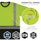 Ergodyne M Lime Class 2 Essential Hi-Vis T-Shirt Black Bottom 8286BK - alternate 7
