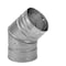 Duravent 4 in. D X 4 in. D 45 deg Galvanized Steel Stove Pipe Elbow 4PVL-E45 - alternate 1