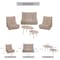 Deko Living 5 Piece Brown Outdoor Compressed Foam Loveseat Sofa Chairs and Table Set COP30119 - alternate 8