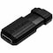 Microban Verbatim PinStripe USB Flash Drive, 16 GB, USB 2.0, Black 49063 - alternate 2