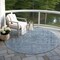 Homeroots 8' Blue And Beige Round Abstract Washable Indoor Outdoor Area Rug 616000 - alternate 7