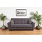 Homeroots 93" Gray Microfiber Convertible Futon Sleeper Sofa And Toss Pillows With Storage 607070 - alternate 1