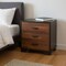 Homeroots 19" Espresso And Walnut Brown Three Drawer Wood Nightstand 286443 - alternate 7