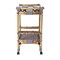 Homeroots 35in Navy Blue White And Natural Rolling Rattan Bar Cart 388948 - alternate 9