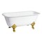 Kingston Brass 67" Cast Iron Rectangular Double Ended Clawfoot Tub, 7" Faucet Drillings, White/Brushed Brass VCTQ7D6732NL7 - alternate 1