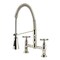 Kingston Brass Double-Handle Deck-Mount Pre-Rinse Bridge Kitchen Faucet, Polished Nickel GS1276BEX - alternate 1
