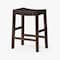 Homeroots 26" Brown Faux Leather and Solid Wood Backless Counter Height Bar Chair 632398 - alternate 7