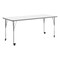 Flash Furniture Commercial Adjustable Height Rectangular Activity Table - Locking Casters-White XU-A3072-REC-WHT-T-A-CAS-GG - alternate 1