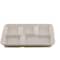 Ecoquality 10 x 8.3 x 0.9 Inch 5-Compartment Sugarcane Fiber Disposable Cafeteria Serving Tray, 100PK EQ5COMPLUNCH-100 - alternate 1