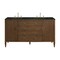 James Martin Vanities Myrrin 60" Double Vanity, Mid Century Walnut, w/ 3 CM Phantome Eclos Top 485-V60D-WLT-3PHT - alternate 1
