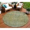 Homeroots 8' Green And Ivory Round Abstract Washable Indoor Outdoor Area Rug 631097 - alternate 1