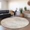 Homeroots 8' Ivory And Beige Round Abstract Washable Indoor Outdoor Area Rug 599504 - alternate 8
