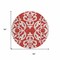 Homeroots 8' Red And Ivory Round Damask Washable Indoor Outdoor Area Rug 614457 - alternate 7