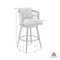 Armen Living Zella Outdoor Patio Swivel Counter Stool in Aluminum with Light Gray Rope and Earl Gray Cushions LCZESWBAGRY26 - alternate 8