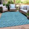 Homeroots 3' X 5' Teal Blue And Ivory Geometric Washable Indoor Outdoor Area Rug 596207 - alternate 9