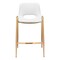 Homeroots Set of Two 26" White And Gold Faux Leather And Steel Low Back Counter Height Bar Chairs 555668 - alternate 9