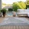 Homeroots 9' X 12' Gray Silver And Ivory Abstract Washable Indoor Outdoor Area Rug 587600 - alternate 9