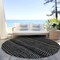 Homeroots 8' Taupe Charcoal And Gray Round Striped Washable Indoor Outdoor Area Rug 588252 - alternate 8