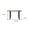 Homeroots 45" Natural and Dark Brown Writing Desk 402061 - alternate 6