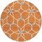 Homeroots 8' Orange And Ivory Round Geometric Washable Indoor Outdoor Area Rug 613027 - alternate 9