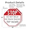 Signmission Stop Do Not Walk on Train Tracks Tr, 18 inch X 18 inch, Plastic Sign, 2PK OC-P-2PACK-18-211 - alternate 7