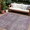 Homeroots 8' X 10' Purple And Gray Floral Washable Indoor Outdoor Area Rug 606209 - alternate 1
