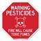 Signmission Warning Pesticides Fire Will Cause, 6 Inch X 6 Inch, Plastic Sign OC-P-6-340 - alternate 1