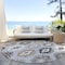 Homeroots 8' Silver Beige And Charcoal Round Southwestern Washable Indoor Outdoor Area Rug 615172 - alternate 8