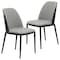 Leisuremod Tule Dining Side Chair, Black Frame with Light Grey Leather Seat, 2PK TCBL18LGR2 - alternate 1
