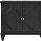 Homeroots 34in Black Wood Carved Geometric Accent Cabinet With Two Doors 691652 - alternate 5