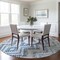 Homeroots 8' Navy Blue And Denim Blue Round Geometric Washable Indoor Outdoor Area Rug 581547 - alternate 7