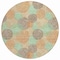 Homeroots 8' Beige Aqua And Orange Round Polka Dot Washable Indoor Outdoor Area Rug 614649 - alternate 8