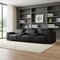 Homeroots 134" Black Top Grain Leather Reclining USB Sofa And Storage 643704 - alternate 7