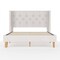 Martha Stewart Carmy Queen Upholstered Platform Bed, Tufted Wingback Headboard and Cushioned Siderails TW-B2503T-Q-WH-MS - alternate 10