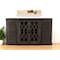 Homeroots 70" Dark Brown Solid Wood Carved Geometric Sideboard with Four Doors 634319 - alternate 1