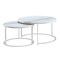 Homeroots Set of Two 31" White And Silver Genuine Marble And Iron Round Nested Coffee Tables 543850 - alternate 8