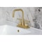 Kingston Brass Knurled Double-Handle 4" Centerset Bathroom Faucet with Brass Pop-Up, Brushed Brass KS6647KNL - alternate 6