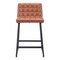 Homeroots Set of Two 26" Brown And Black Faux Leather And Steel Counter Height Bar Chairs 555736 - alternate 9