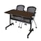 Regency Kobe Flip-Top Privacy Nesting Table W/ 2 Cadence Nest Chairs, 42 in W, 24 in L, Neo Walnut MKFTM4824NW23BK - alternate 1
