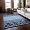 Homeroots 8' X 10' Blue Sky Blue And Ivory Geometric Washable Indoor Outdoor Area Rug 613828 - alternate 9