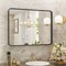 Homeroots 39" Black Metal Framed Bathroom Vanity Mirror 636266 - alternate 1