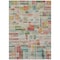 Homeroots 9' X 12' Terra Cotta Green And Brown Striped Washable Indoor Outdoor Area Rug 603525 - alternate 9