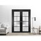 Sartodoors Sliding Double Pocket Door Frosted Tempered Glass Planum 2132 Black Solid Core Modern Interior PLANUM2132DP-BLK-36 x 80 (2* 18x80) - alternate 5